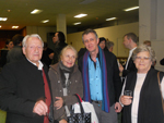 Raymond Verdier, Elisabeth Ballon, organiste, R.H., Anne-Marie Verdier en arrière-plan : le pianiste Yann Ollivo, festival François d'Assise-Olivier Messiaen, 2012, Paris